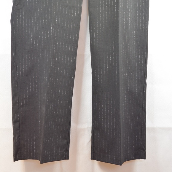 Silver Foil Pinstripe Black Pants SZ 12 RACHEL ZOE NWT - Picture 6 of 9